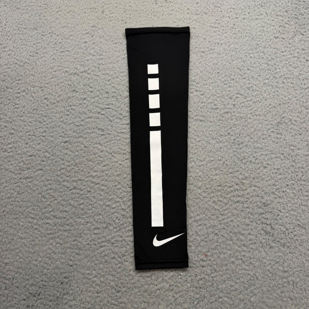Nike Pro Elite Unisex OS Black White Basketball Single Arm Compression Sleeve